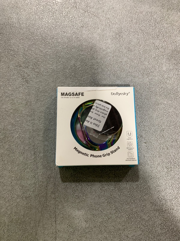 Photo 1 of Doflyesky Magnetic Phone Ring Holder with Magsafe, Double Adjustable Gym Finger Ring Grip, Removable Phone Grip, for iPhone, iPad and Smartphones, Compatible with Magnetic Car Mount (Colorful)