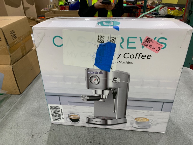 Photo 1 of CASABREWS CM5418 Espresso Machine 20 Bar, Compact Espresso Maker with Steam Milk Frother, Stainless Steel Coffee Machine with 34oz Removable Water Tank for Cappuccino, Latte, Silver
