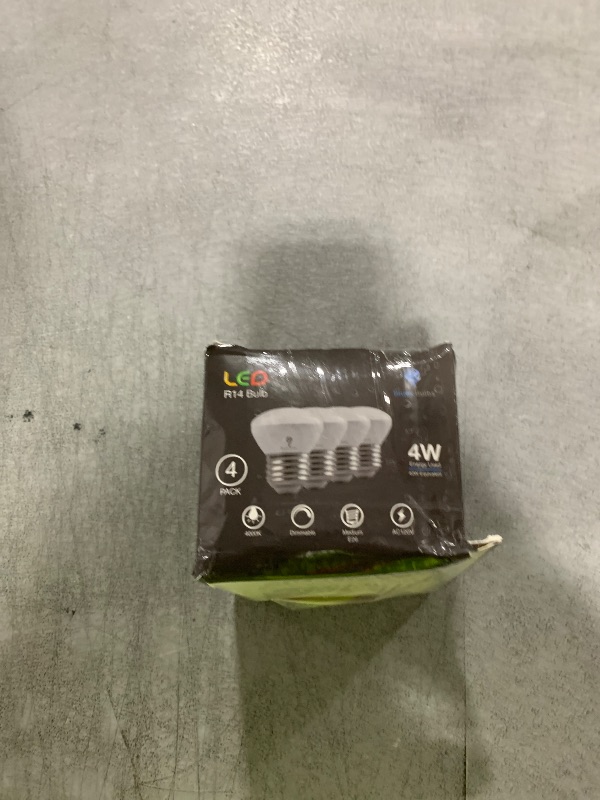Photo 1 of 4 Pack R14 LED Bulb 4W E26 Base Mini Reflector Floodlight Light Bulb Dimmable 4000K Cool White - 40W Equivalent - Mini Light Bulbs, Short Light Bulbs, Curio Cabinet Light Bulb, R14 Bulb Flood Light