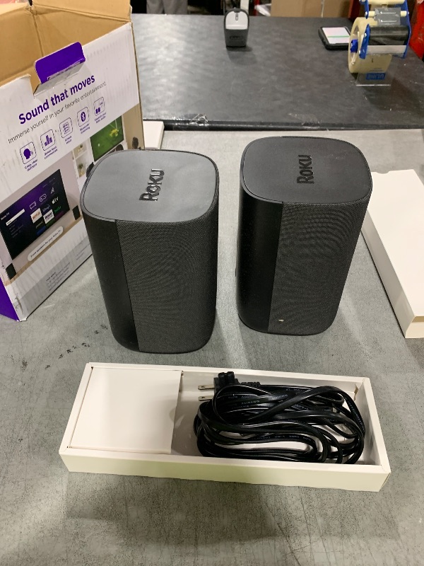 Photo 1 of Roku Wireless Speakers (for Roku Streambars or Roku TV),Black 2 Count (Pack of 1)