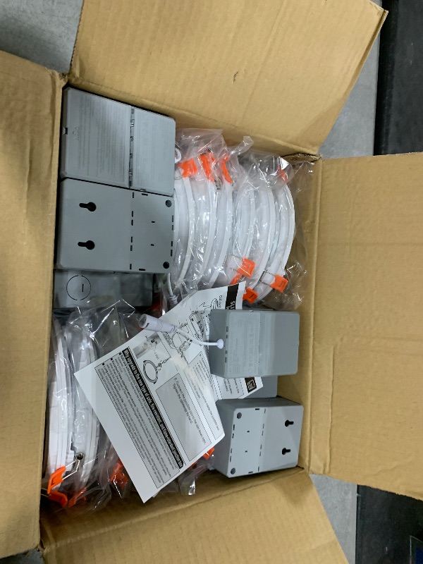 Photo 1 of 24 Pack 6 Inch Canless Recessed LED Ceiling Lights with Junction Box - 6000K Daylight , 1050LM High Brightness, 12W 110W Eqv, Ultra-Thin LED Recessed Lighting for Bedroom Kitchen Living Room Hallway