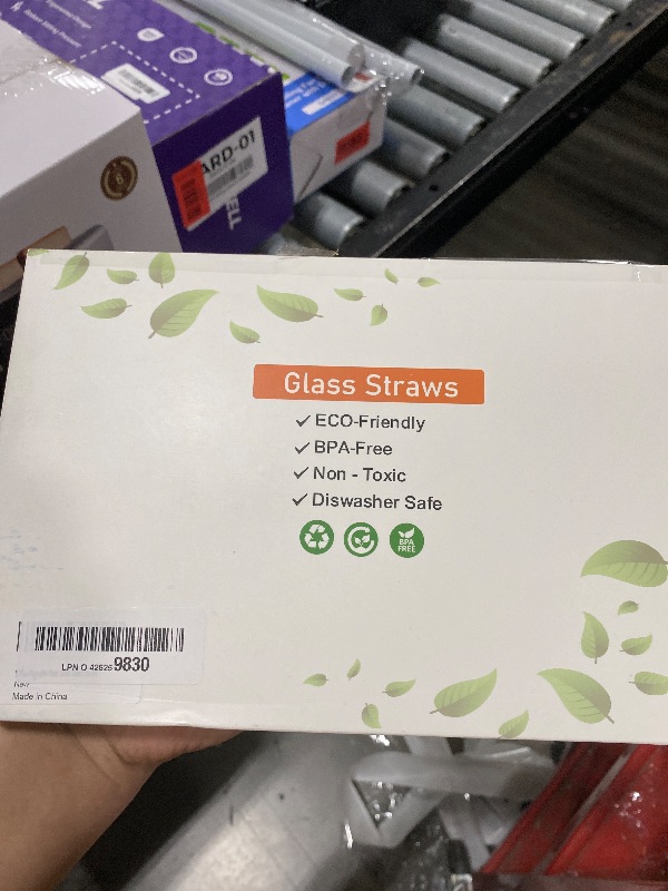 Photo 1 of 10 Pcs Reusable Bent Short Glass Straws,6''x10 mm Colorful Cocktail Glass Straws Shatter Resistant with 2 Cleaner Brush for Whiskey,Coffee,Juice,Soda Drinks,Teas