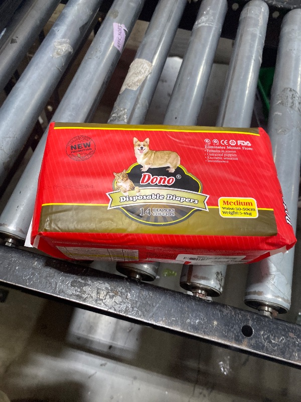 Photo 1 of Dono Disposable Pet Diapers for Female Dogs Super Absorbent and Soft Heating and Pee Liners M, Including 14 Puppy Diapers for Dogs and Cats