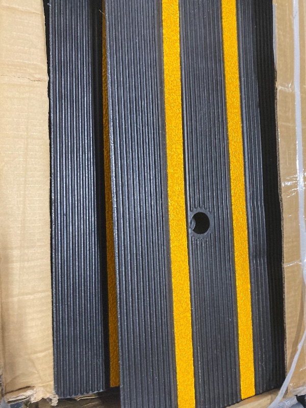 Photo 1 of VEVOR Rubber Curb Ramp for Driveway 3 Pack, 15T Heavy Duty Sidewalk Curb Ramp, 48" Lx2.6 H Bridge Ramp for Garage for Low Cars, Wheelchairs, L.O.A. 12 FT