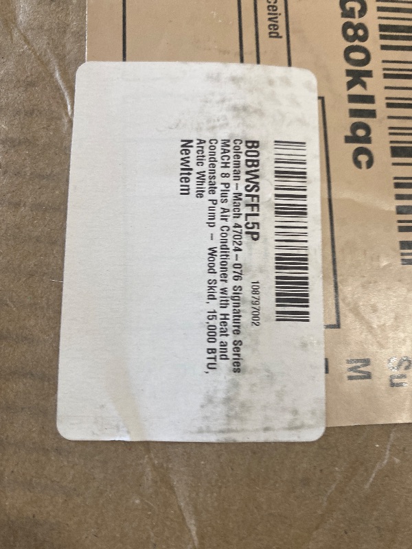 Photo 1 of Coleman-Mach 47024-076 Signature Series MACH 8 Plus Air Conditioner with Heat and Condensate Pump - Wood Skid, 15,000 BTU, Arctic White
