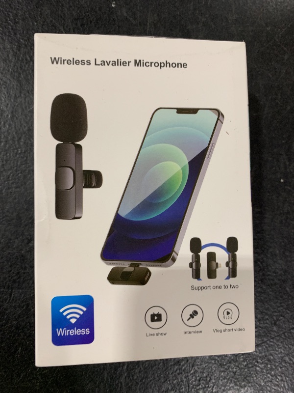 Photo 1 of Professional Wireless Microphone for iPhone, iPad, Cordless Lavalier Lapel Omnidirectional Condenser Recording Mic for Video Recording, Live Streaming, Interview Podcast Vlog YouTube Tiktok