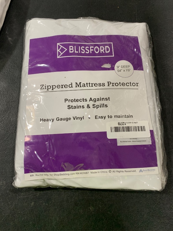Photo 1 of BLISSFORD Plastic Mattress Protector Zippered Full, Waterproof Vinyl Mattress Cover, Heavy Duty Noiseless Mattress Encasement