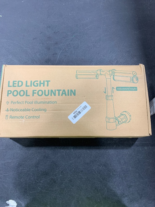 Photo 1 of Swimming-Pool Waterfall Fountain w/Colorful Led-Lights - 7 Color Changing Above/Inground Pool Fountain Lights with Remote, Water Sprinkler Adjustable Height Pool Sprayer for Outdoor Yard Decoration