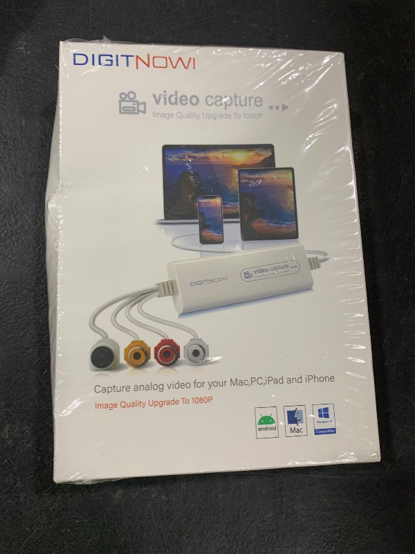 Photo 1 of VHS TO Digital Converter, USB Video Capture Card, Video Capture Device, RCA TO USB Converter,Convert VHS VCR Hi8 Mini DV to Digital/DVD,For Tape Player Camcorder Camera PC TV,Windows Mac OS Compatible