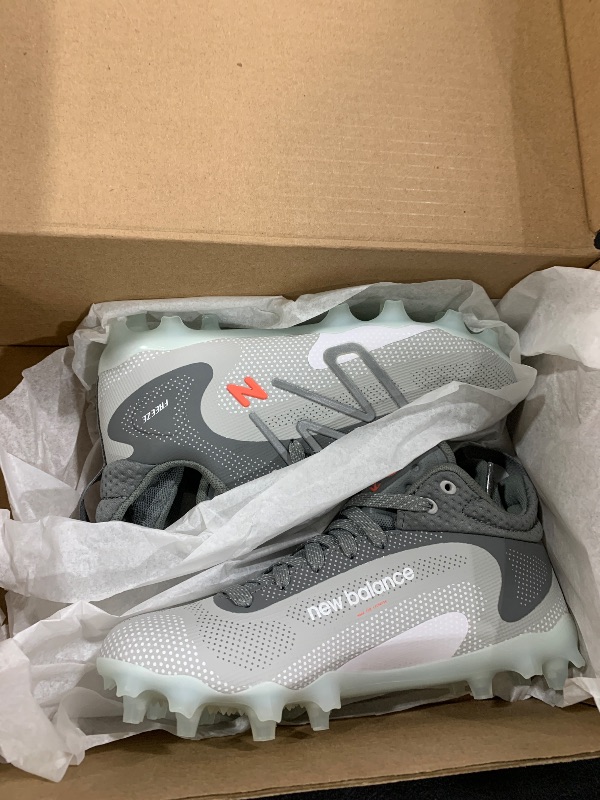 Photo 1 of New Balance Men's FreezeLX V4 Lacrosse Shoe, Grey/White/White, 4 Wide