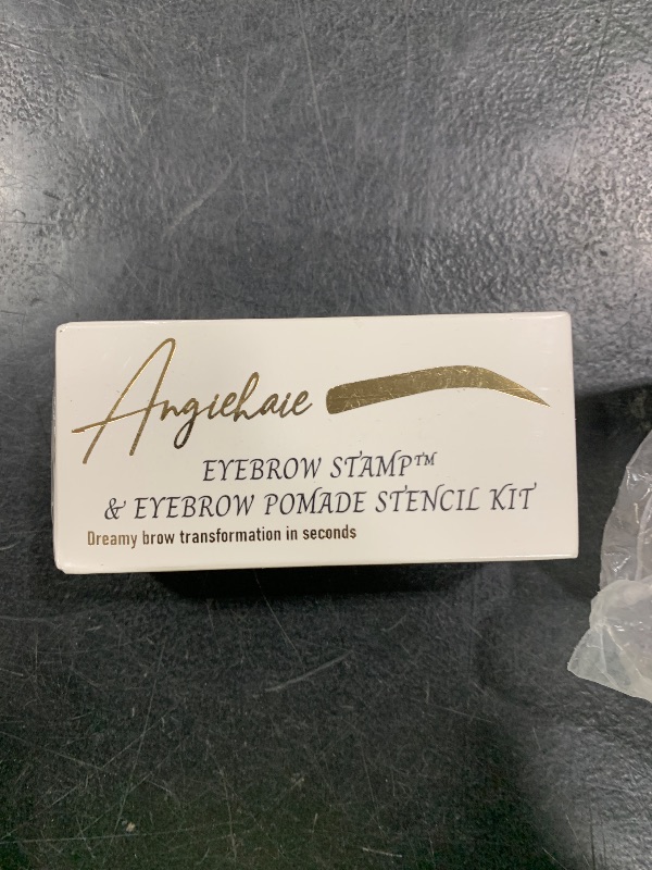 Photo 1 of Eyebrow Stamp Stencil Kit (Dark Brown) – 24 Reusable Thin & Thick Stencils, Smudge-Proof & Waterproof Pomade for Natural & Defined Brows, Easy-to-Use Brow Shaping Kit with Spoolie