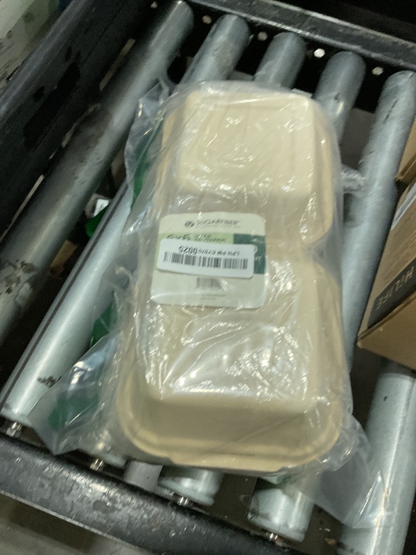 Photo 1 of [50 COUNT]Harvest Pack PFAS FREE 6 X 6" Compostable Clamshell Take Out Food Containers, Single Compartment To go Container, Square Heavy-Duty Bagasse Bento Cake Box, from Eco-Friendly Sugarcane Fibers