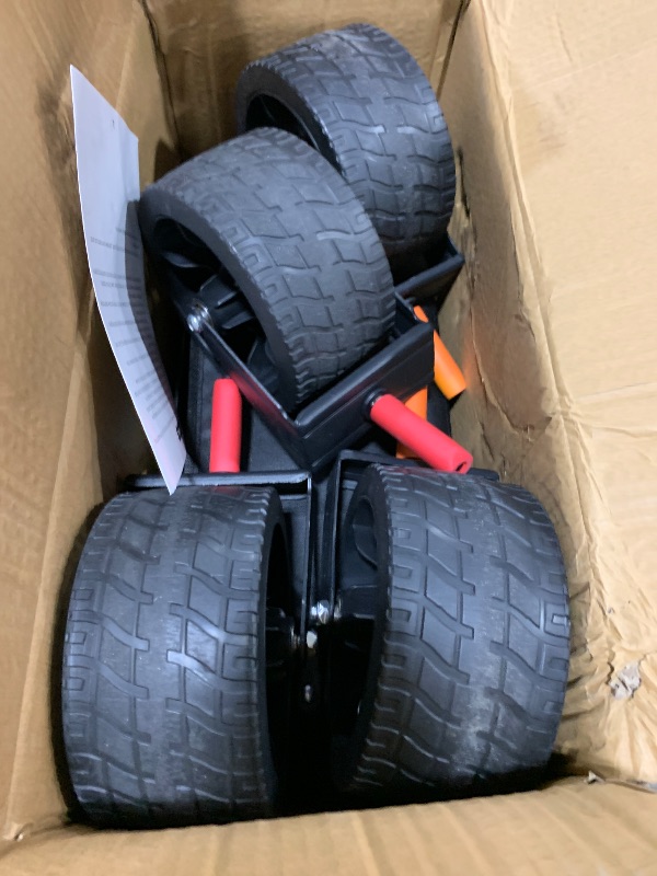 Photo 1 of Collapsible Wagon with Big Wheels, Beach Wagons Carts Foldable with All-Terrain Wheels, Large Weight Capacity Heavy Duty Carts with Cup Holders for Camping, Garden, Sports, Grocery Black