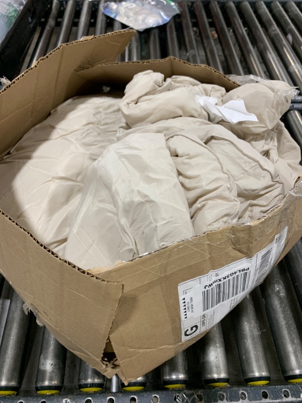 Photo 1 of Litanika Comforters Beige Oversized King Size, 3 Pieces Lightweight Solid Bedding Comforter Set, All Season Fluffy Bed Set (120x98In Comforter & 2 Pillowcases)