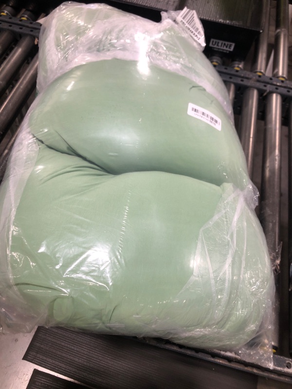 Photo 1 of QUEEN ROSE Cooling E Shaped Pregnancy Pillows, Detachable Body Pillow for Sleeping, with Pregnancy Wedge Pillow for Belly Support, Cooling Rayon Cover,Green