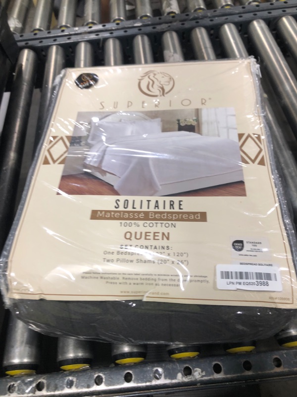 Photo 1 of Superior Solitaire Cotton 3 Piece Bedspread Set, Home Bed Decor, Decorative Textured Bed Spread, 2 Pillow Shams, Airy Blanket, Matelasse Coverlet Bedding, All-Season Accent Blanket, Queen, Grey