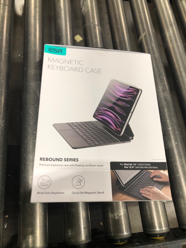 Photo 1 of ESR iPad Air 13 Inch Case Keyboard (M3/M2, 2025/2024) & iPad Pro 12.9 inch (3/4/5/6th Gen) Magic Keyboard, Easy-Set Floating Cantilever Stand, Precision Multi-Touch Trackpad, Rebound Series, Black