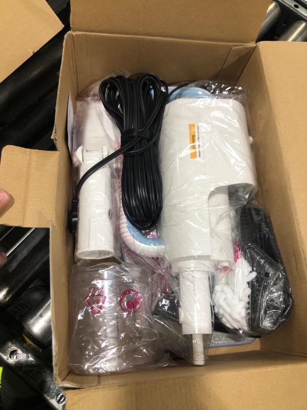 Photo 1 of Steam Cleaner, 6 in1 Rotated Steam Mop Cleaner with 2 Modes, 2 Microfiber Pads, 400ML Removable Tank, 23FT Power Cable, Detachable Steam Mops for Floor, Laminate Floor, Tiles Cleaning (Light Blue)