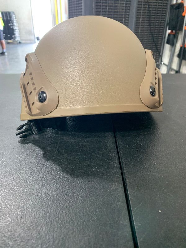Photo 1 of H World Shopping Adjustable Maritime 10 Level of Kevlar Aramid Fibre Protective Helmet Tan DE M/L