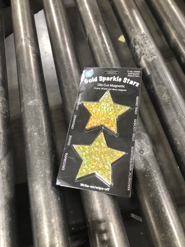 Photo 1 of Ashley Productions Sparkle Stars Die-Cut Magnets, Gold, 3", ASH30400