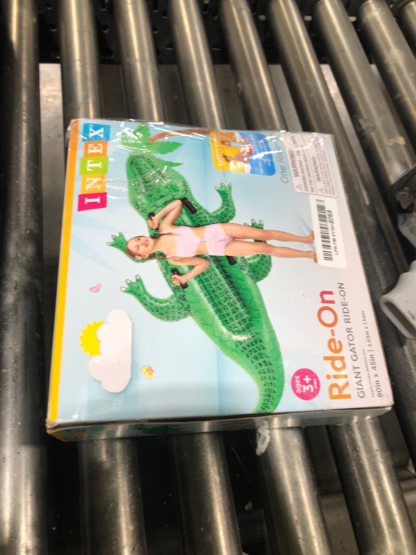 Photo 1 of INTEX Giant Gator Inflatable Pool Float: Animal Pool Toy for Kids – 2 Heavy-Duty Handles – 176lb Weight Capacity – 80" x 45" – for Ages 3+