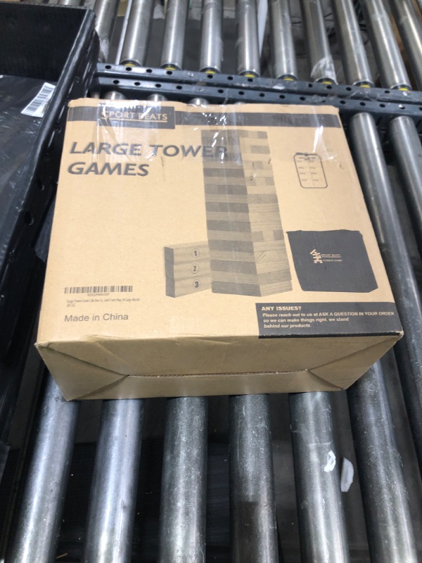 Photo 1 of Outdoor Games Large Tower Game 54 Blocks Stacking Game Includes Carry Bag and Scoreboard