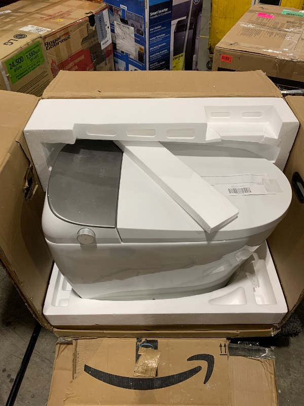 Photo 1 of EPLO Smart Toilet Auto Open/Close,Built in Tank Bidet Toilet,Heated Seat,Foot Kick Flush,Blackout can Flush,1.06GPF,One piece Toilets for bathrooms,Night Light/LED Display/Modern Smooth Grey Lid