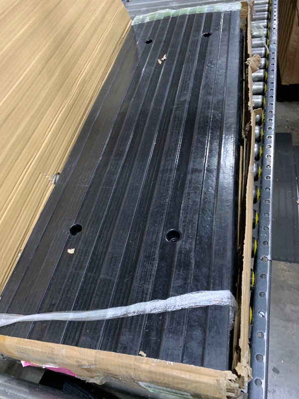 Photo 1 of Pyle Car Vehicle Curbside Driveway Ramp - 4ft Heavy Duty Rubber Threshold Bridge Tracks Curb Ramps, 2 Pieces Set (for Car, Truck, Scooter, Bike, Motorcycle, Wheelchair Mobility), Black