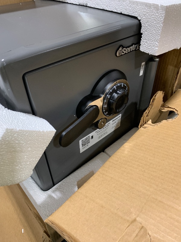 Photo 1 of SentrySafe SFW123DSB Fireproof Safe and Waterproof Safe with Dial Combination 1.23 Cubic Feet Gray