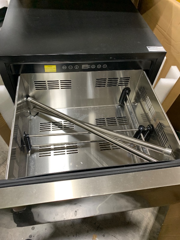 Photo 1 of EUHOMY 24 Inch Under Counter Double Drawer Fridge, Weather Proof Stainless Steel Outdoor Beverage Refrigerator for Patio, Built-in Beverage Fridge for Home & Commercial Use Stainless Steel Silver
