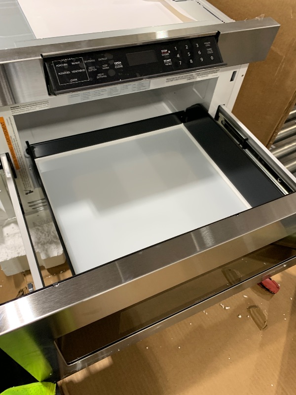 Photo 1 of SHARP SMD2470ASY Microwave Drawer Oven, 24-inch, 1.2 Cubic Feet, 950 Watt, Concealed Control Panel with Digital LCD Display, Stainless Steel