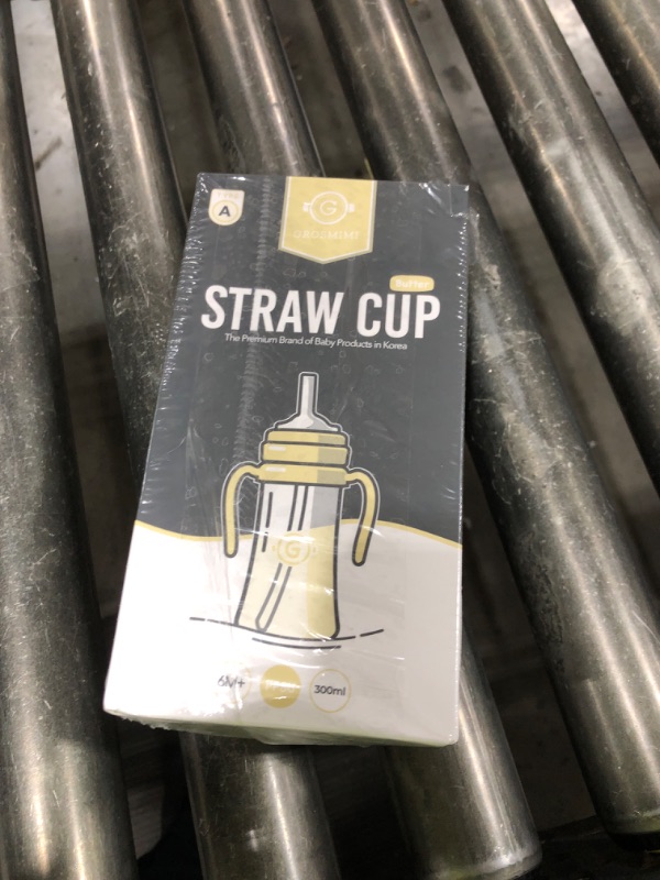Photo 1 of GROSMIMI Spill Proof no Spill Magic Sippy Cup with Straw with Handle for Baby and Toddlers, Customizable, PPSU, BPA Free 10 oz (Butter)
