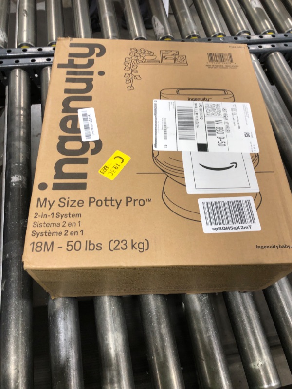 Photo 1 of Ingenuity My Size Potty Pro in Green, Infant Potty Training Toilet, Lifelike Flushing Sound, for Ages 18 Months, Up to 50 Pounds