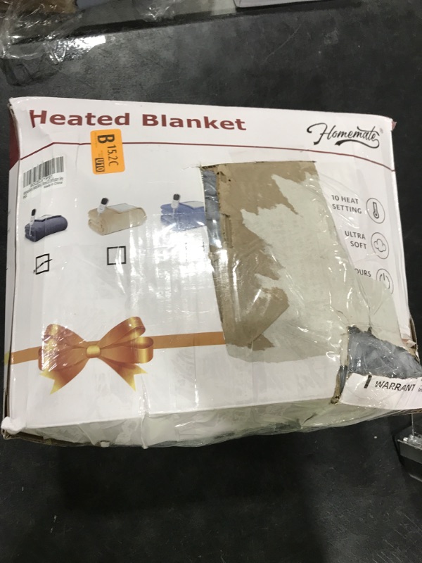 Photo 1 of Homemate Electric Heated Blanket Full Size - 72"x84" Heated Bed Blanket Throw with 10 Heating Levels 8 Hours Auto Off Fast Heating Over-Heat Protection-Ultra Soft Flannel ETL Certified, Grey
