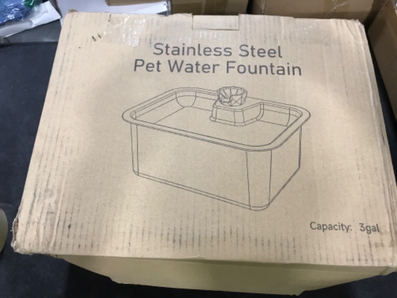 Photo 1 of PETDOTT Dog Water Fountain for Large Dogs, tainless Steel 3Gallon Extra Big Pet Fountains, Drinking Bowls for Multi Pets,Dog Water Bowl Filter Automatic Dog Bowl Dispenser, Easy to Clean, Quiet Pump
