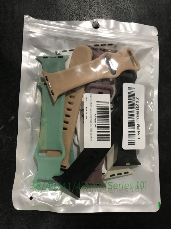 Photo 1 of 6 Pack Silicone Sport Bands Compatible with Apple Watch Band 38mm 40mm 41mm 42mm 44mm 45mm 46mm 49mm Women Men, Soft Strap Waterproof Wristband for iWatch Series 10 9 8 7 6 5 4 3 2 1 Ultra SE
