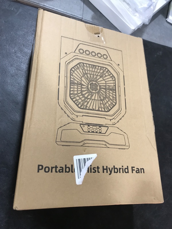 Photo 1 of Weljoy Desk Fan 5 Sprayers Rechargeable Misting Fan for Camping & Home – 6 Speed Portable Cooling Fan with Mist 560ml Water Tank Aromatherapy Diffuser Timer 27000mAh Fast-Charging Battery(Biege)