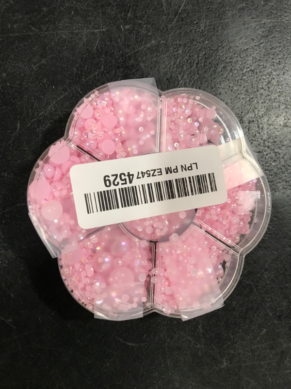 Photo 1 of 5600PCS Half Round Pearls Flatback Imitation Pearls for Crafts,7 Sizes for DIY Nails Art Crafting,Jewelry Making, Shoes,Cup,Phone Decoration (15 Light Pink AB)