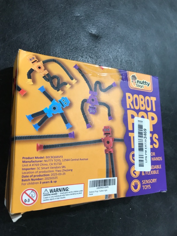 Photo 1 of nutty toys Sensory Robot Toys 4pk - Top Pop Tubes Fidget 2025 for ADHD & Autism Ages 3 4 5 6 7 8 9 10 11 12, Best Kids Travel Idea, Unique Christmas Toddler & Tween Gift Idea & Boy Stocking Stuffers