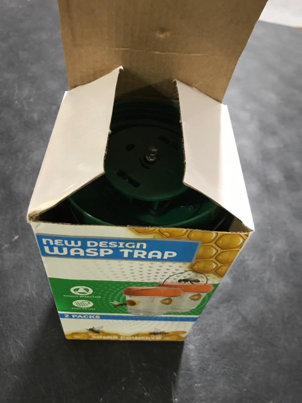 Photo 1 of 2 Pack Wasp Traps Outdoor Hanging, Solar Powered Carpenter Bee Traps for Outside with Rubber Whiskers and LED Light