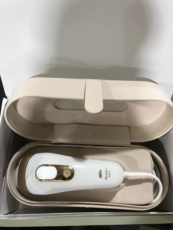 Photo 1 of Braun Smart IPL, Silk·Expert Pro 5: at Home Laser Hair Removal for Women and Men, Permanent Visible Hair Reduction in Hair Regrowth for Body & Face, Wide Head and Two Precision Heads, IPL5347