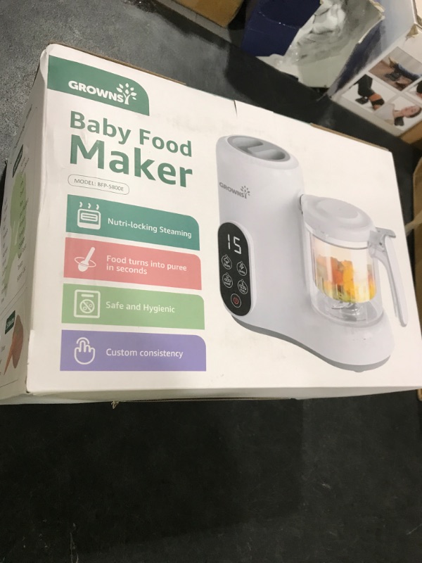 Photo 1 of GROWNSY Baby Food Maker with Steam Basket, One Step Baby Food Processor Steamer Puree Blender Grinder Mills Machine, Auto Cooking Grinding and Sterili-zing for Healthy Homemade Baby Food, BPA-Free