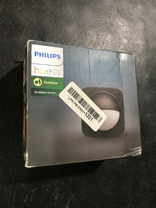 Photo 1 of Philips Hue Outdoor Motion Sensor - Automatic Dusk to Dawn - Turns Lights On When Motion is Detected - 1 Pack - Requires Bridge - Works with Alexa, Google Assistant, and Apple Homekit - Weatherproof