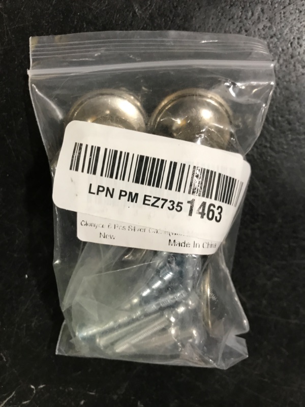 Photo 1 of Cionyce 6 Pcs Silver Round Dresser Handle Knobs 1.18" Diameter Kitchen Cabinet Knobs Hardware (with Mounting Screws)