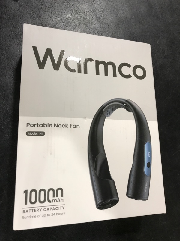 Photo 1 of Warmco 10000mAh Portable Neck Fan - Rechargeable, 4-Speed, 360° All - Around Cooling, 24H Long - Lasting Runtime, Hands - Free Wearable Fan for Hot Weather, Travel,Office & Camping (Men & Women)