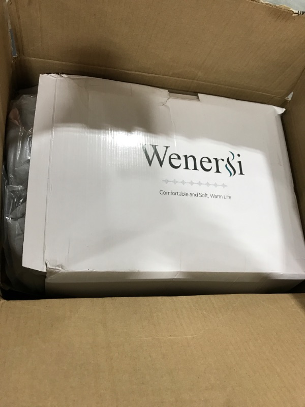 Photo 1 of WENERSI Feather Down Comforter Oversize King Size,Hotel Style Bedding Comforter,750+ Fill Power,1200TC,100% Organic Cotton Fabric,All Season White Duvet Insert with 8 Corner Tabs Grey