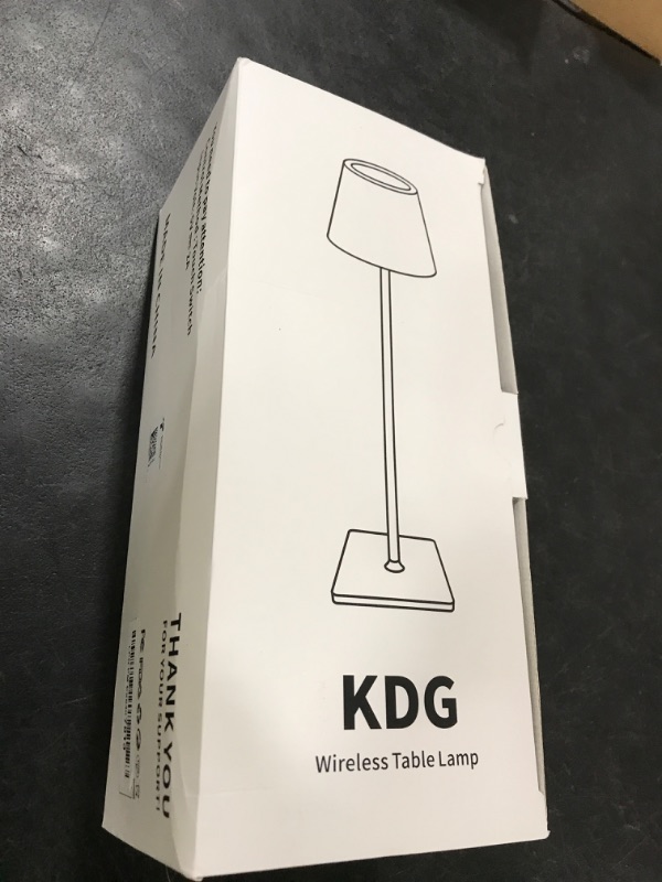 Photo 1 of KDG 2 Pack Cordless Table Lamp, Portable LED Desk Lamps, 5000mAh Battery Operated, 3 Color Stepless Dimming Up, for Restaurant, Bedroom, Outdoor Camping, Coffee Shop, Night Light, Rechargeable (Black)