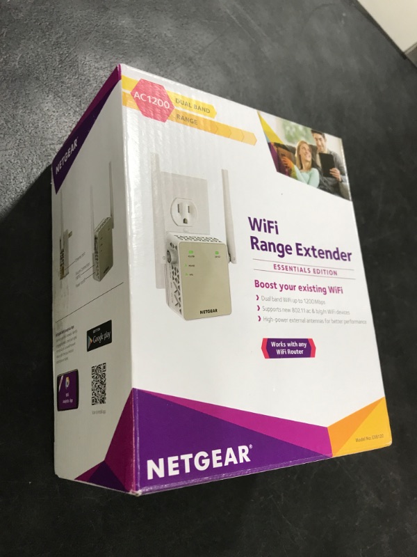Photo 1 of NETGEAR WiFi Range Extender (EX6120) - Add up to 1,500 sq. ft., 25 Devices - AC1200 Dual Band Wireless Signal Booster & Repeater (Up to 1.2 Gbps Speed), Compact Wall Plug Design – Free Expert Help