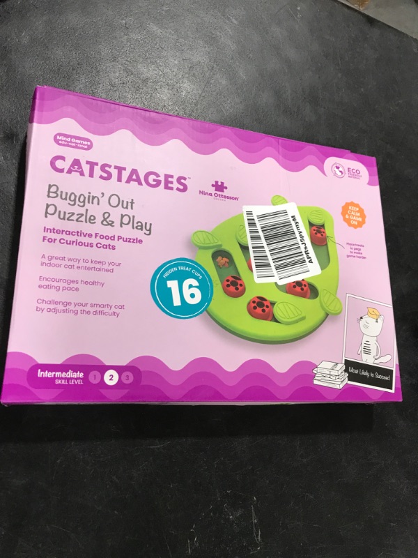 Photo 1 of Catstages by Nina Ottosson Buggin Out Puzzle & Play – Interactive Treat Puzzle Feeder for Cats, 16 Hidden Treat Compartments Slow Feeder, Durable & Easy-Clean, Gray