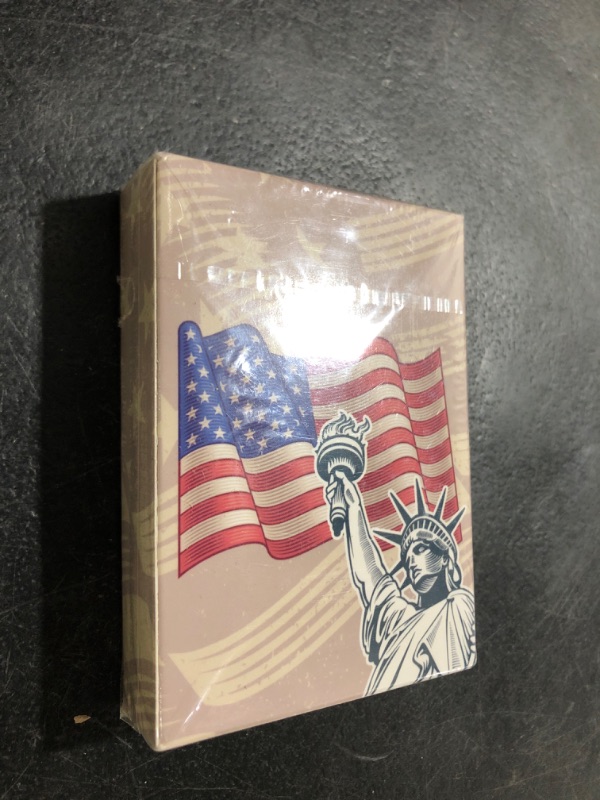 Photo 1 of Tan American Flag Playing Cards - Patriotic Graphics - Premium Quality - Veteran Gifts for Men or Women | Tan American Flag Cards
